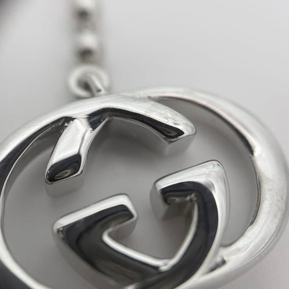 Gucci Necklace Silver Interlocking Polished Ag - Picture 8 of 10